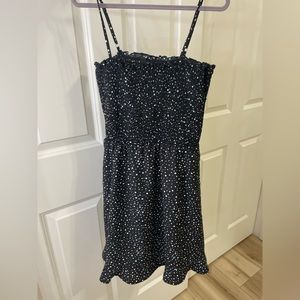 black and white mini sun dress